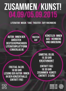 Flyer Vorderseite ZusammenKunstt 2015 Rheinberg ZUFF KeinVerlag