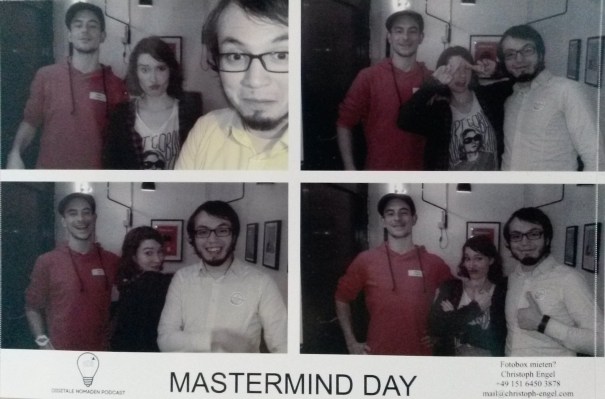 Auf der Aftershowparty. V.l.n.r.: Renan (das bin ich), Scarlett (Text & Konzept), Leo (Blogger, Programmierer)